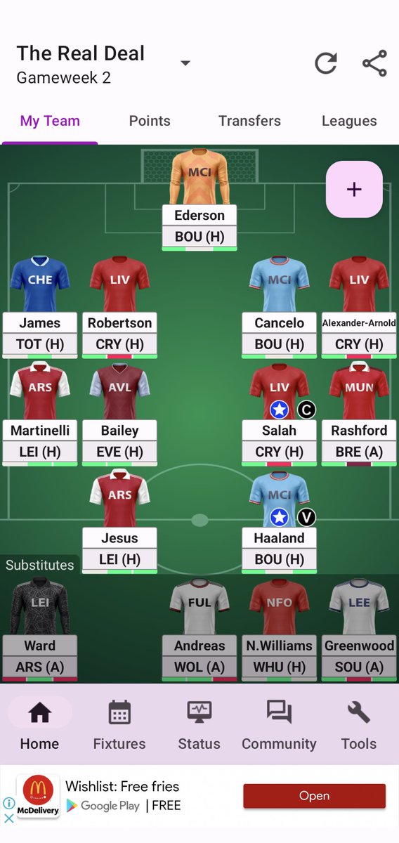 FPL_Bawa's tweet photo. No transfers but disappointed with the Bailey news

Egyptian King ❤️

 🇪🇬 Salah 🇪🇬 ©️

Let's Goooo 😍

#FPL #FPLCommunity #FPLIndia https://t.co/3MxRn3hV65