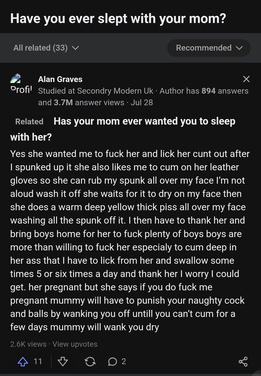 thefadhotpot's tweet photo. Wtf😂 I didn't know @Quora had such answers
#quora #nsfw #nsfwquora #asknsfw #quoraquestions #NSFWRP #nsfwmemes #bdsmmemes #sexstories #kinkyincest #kinky #inceststories #incestmomson #ama #wtf #lmao #nsfwtw #bdsmpunish #nsfwtwt #nsfwtwtًً #bdsmqueen https://t.co/ccjjrNp0vU