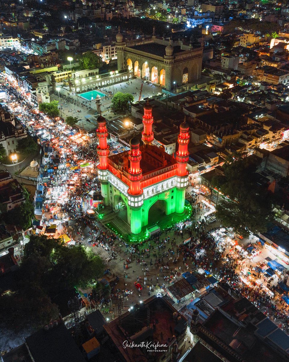 iamsaikanth's tweet photo. Charminar, Hyderabad.

The historical monument Charminar in Hyderabad is illuminated with tricolour lights ahead of Independence Day.

@KTRTRS @KonathamDileep @tstdcofficial @HiHyderabad @HyderabadMojo @Hyderabad1st @NatGeoIndia @tripoto @DJIGlobal @GadwalvijayaTRS @asadowaisi https://t.co/tZHABDir0A