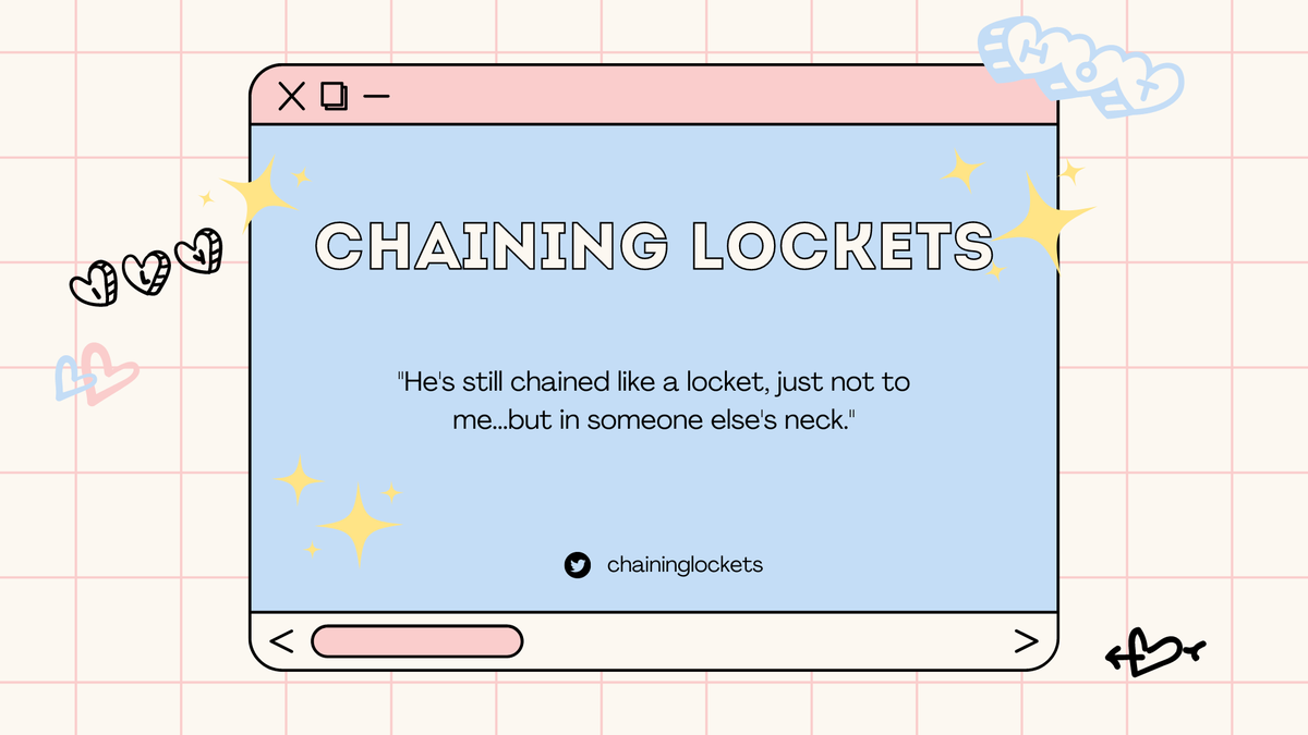 chaininglockets's tweet photo. "He's still chained like a locket, just not to me...but in someone else's neck."
-Chaining Lockets by heartlessnostalgia (@heartlessN_wp)

#ChainingLockets https://t.co/HKPnnDoTcg
