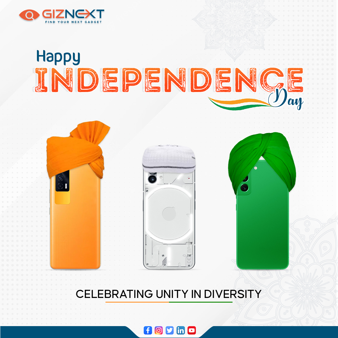 We all are so different, but there is one thing that unite us is - Independence. May this spirit of freedom leads us all to success and glory in life. Happy Independence Day!

#IndependenceDay #IndependenceDay2022 #independencedaycelebration #August15th #August15 #giznext