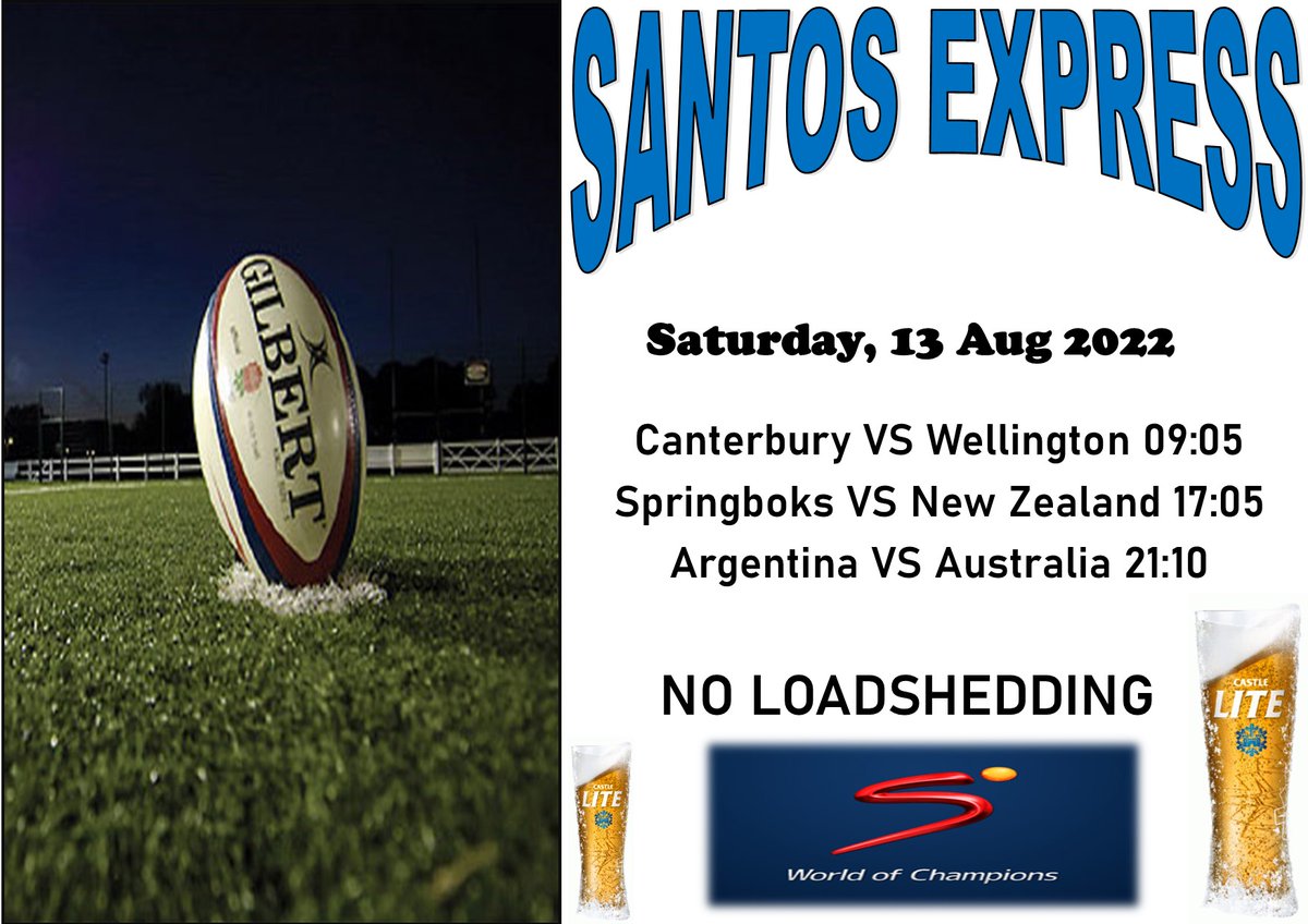 SantosExpress's tweet photo. Almost time for the Rugby.
Come out and have fun. https://t.co/7LG2izjXGH