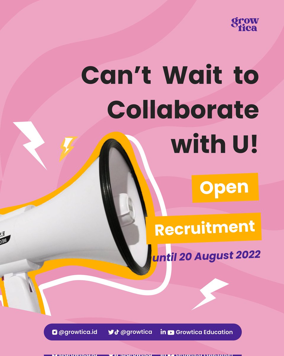 🐣OPEN RECRUITMENT STAFF GROWTICA BATCH #3🐣

Halo Growtizen! kali ini MinGrow punya info menarik nih😱

Growtica membuka pendaftaran untuk posisi staff dan coordinator!! Pastinya pas banget buat kalian yang ingin menambah pengalaman, relasi, dan mengembangkan potensi kalian 🤩