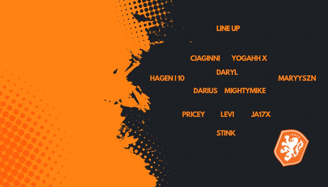 NetherlandsVfl's tweet photo. Our teamsheet for our 2 group games vs Wales and Ireland tonight!

@TheVFL_ https://t.co/KuIpmwjBth