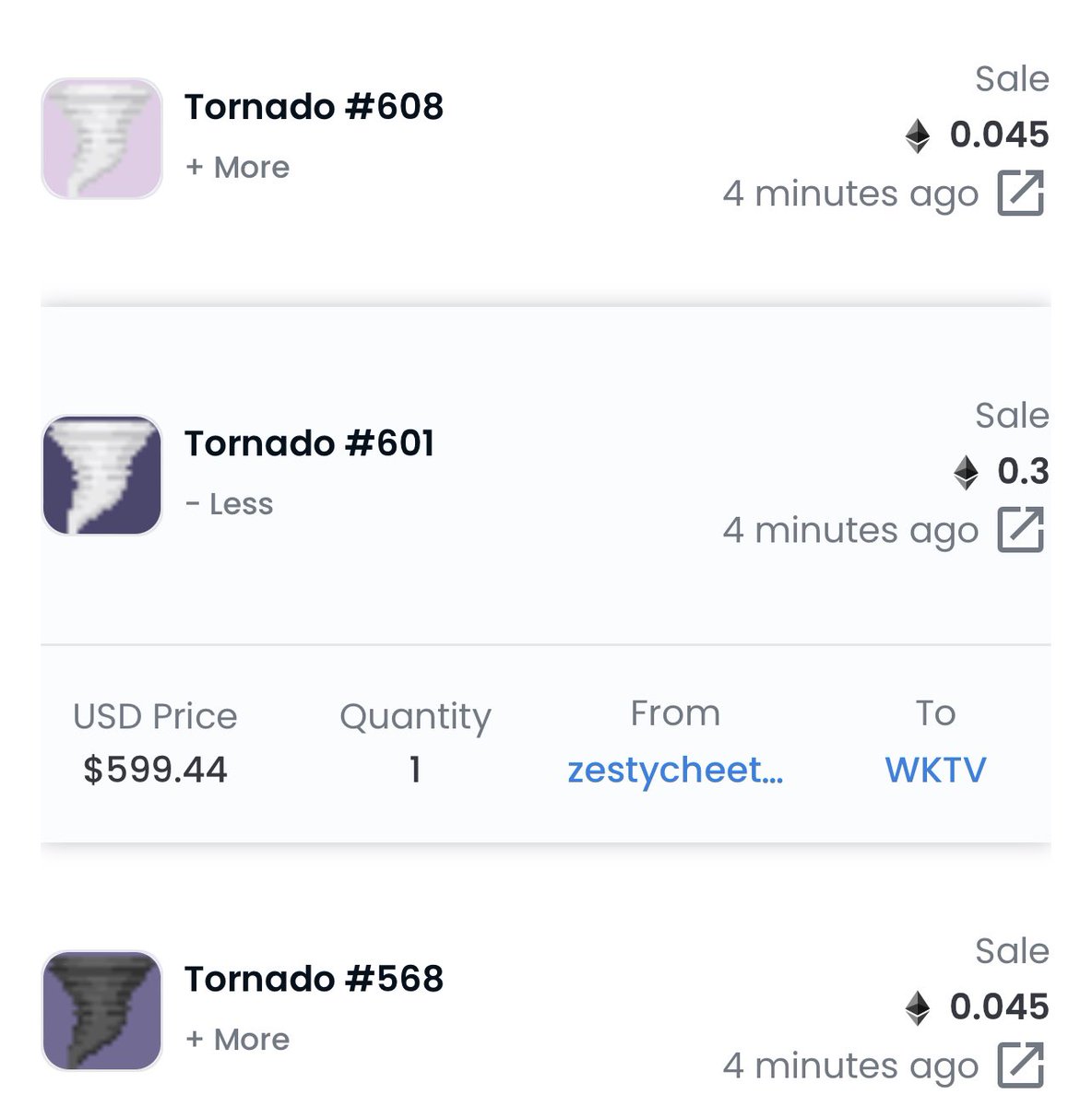A “nut” nado just sold for 0.3 ETH