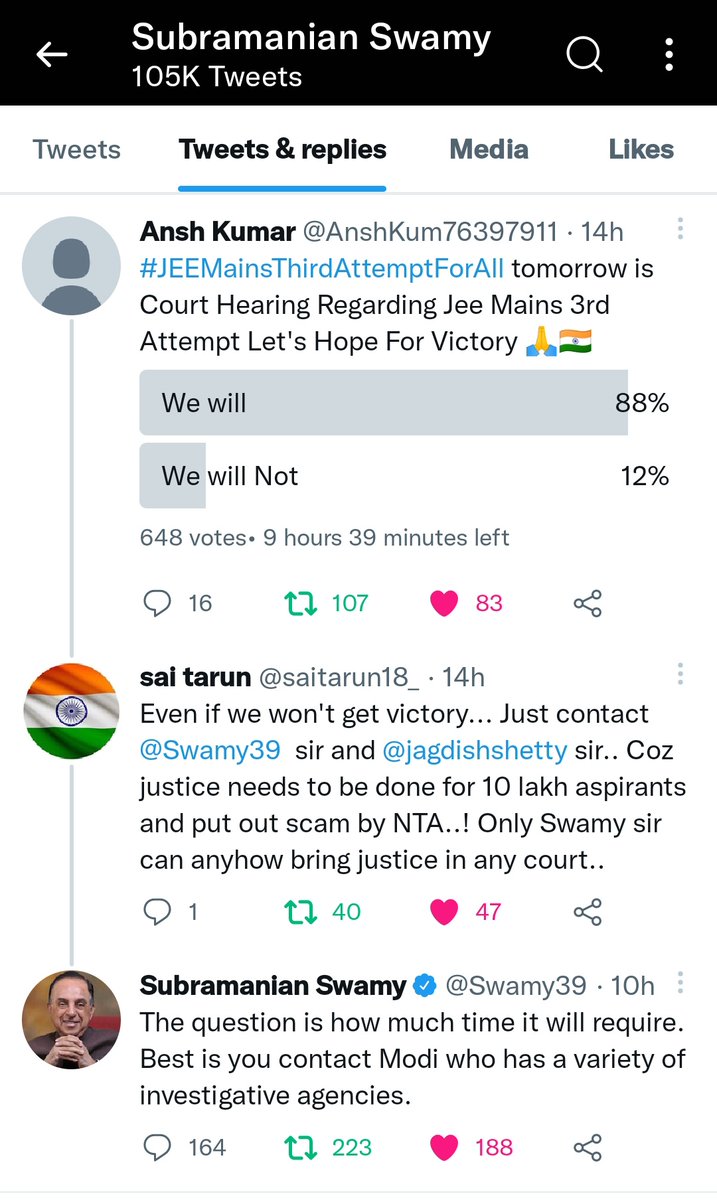 #SwamiJiHelpJEEStudents 
#JEEMains2022ExtraAttemptforall 
#JEEMains2022ThirdAttemptforall
#JEEMains2022 
@Swamy39 please Help jee students no one is helping us 🙏