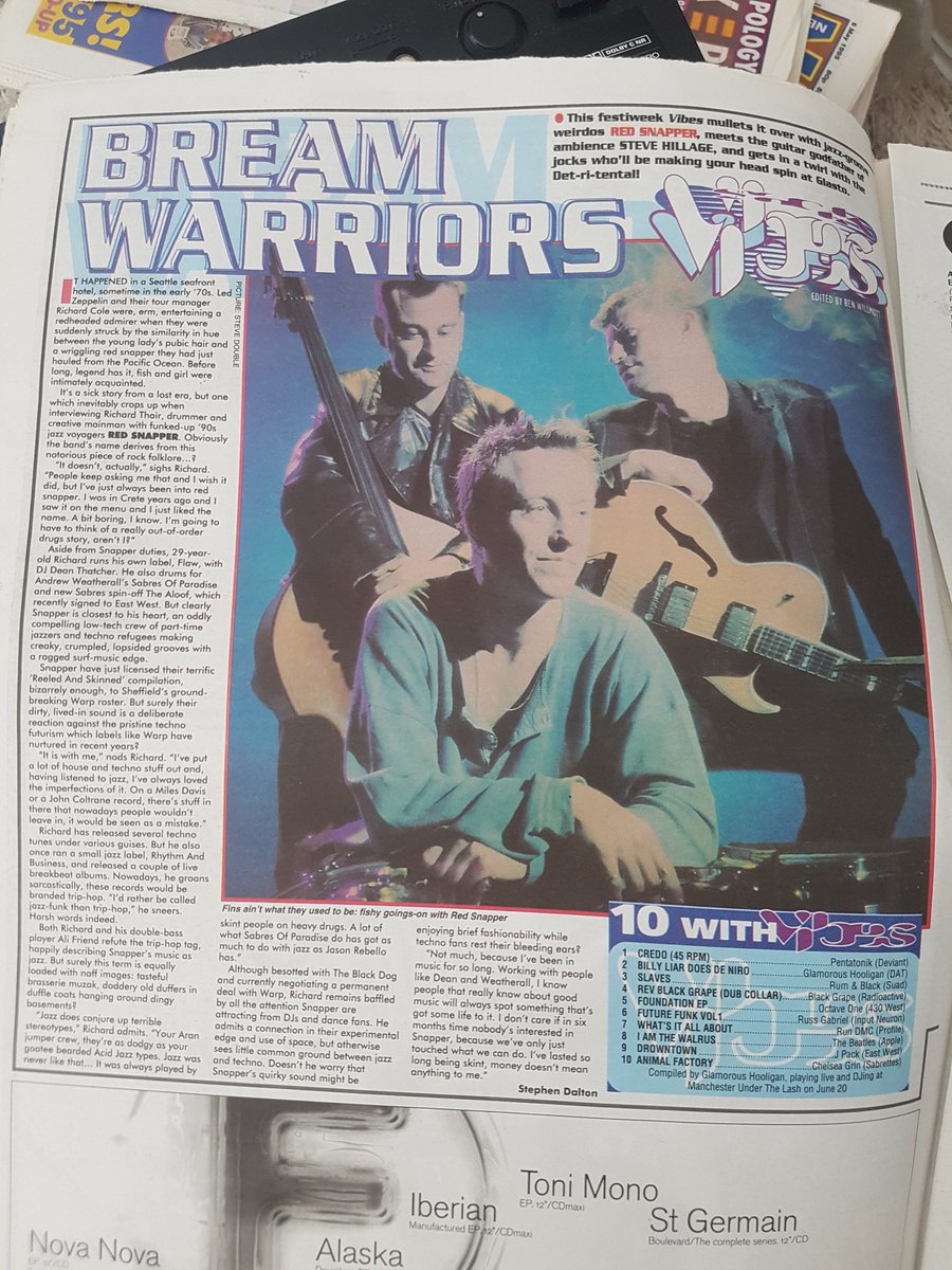 NME, June 1995. Red Snapper. Managed to catch a London gig around this time, what an absolute treat, skronky jazzy and post punk, great musicianship.