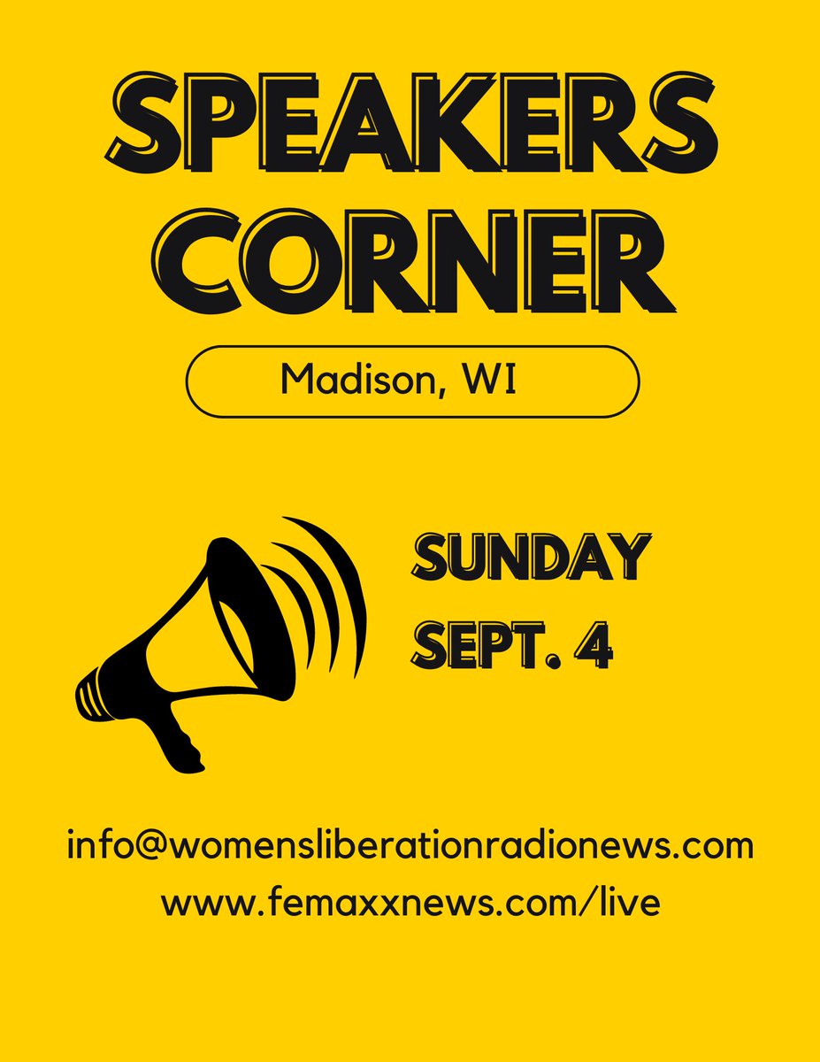 #WLRN #FreeSpeech4Women #FreeSpeechforWomen #SpeakersCornerMadison @KnownHeretic @femaxxnews @TERFCollective