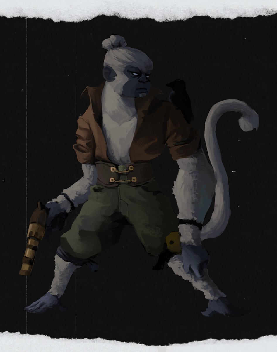 Rui_Borges_'s tweet photo. New #DnD character dropped, ranger monkey w/ a gun. https://t.co/9lLPUxf5H5