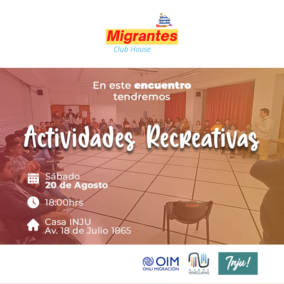 ManosVeneguayas's tweet photo. 🏡 Migrantes Club House: Jóvenes de todas las nacionalidades que emigran a Uruguay: cubanos, dominicanos, argentinos, chilenos y Venezolanos
💛💙🧡
#migrantes #sumandomanos #manosveneguays #casavenguaya #jovenesmigrantes #trabajoenuruguay https://t.co/nXD6do9Wjq