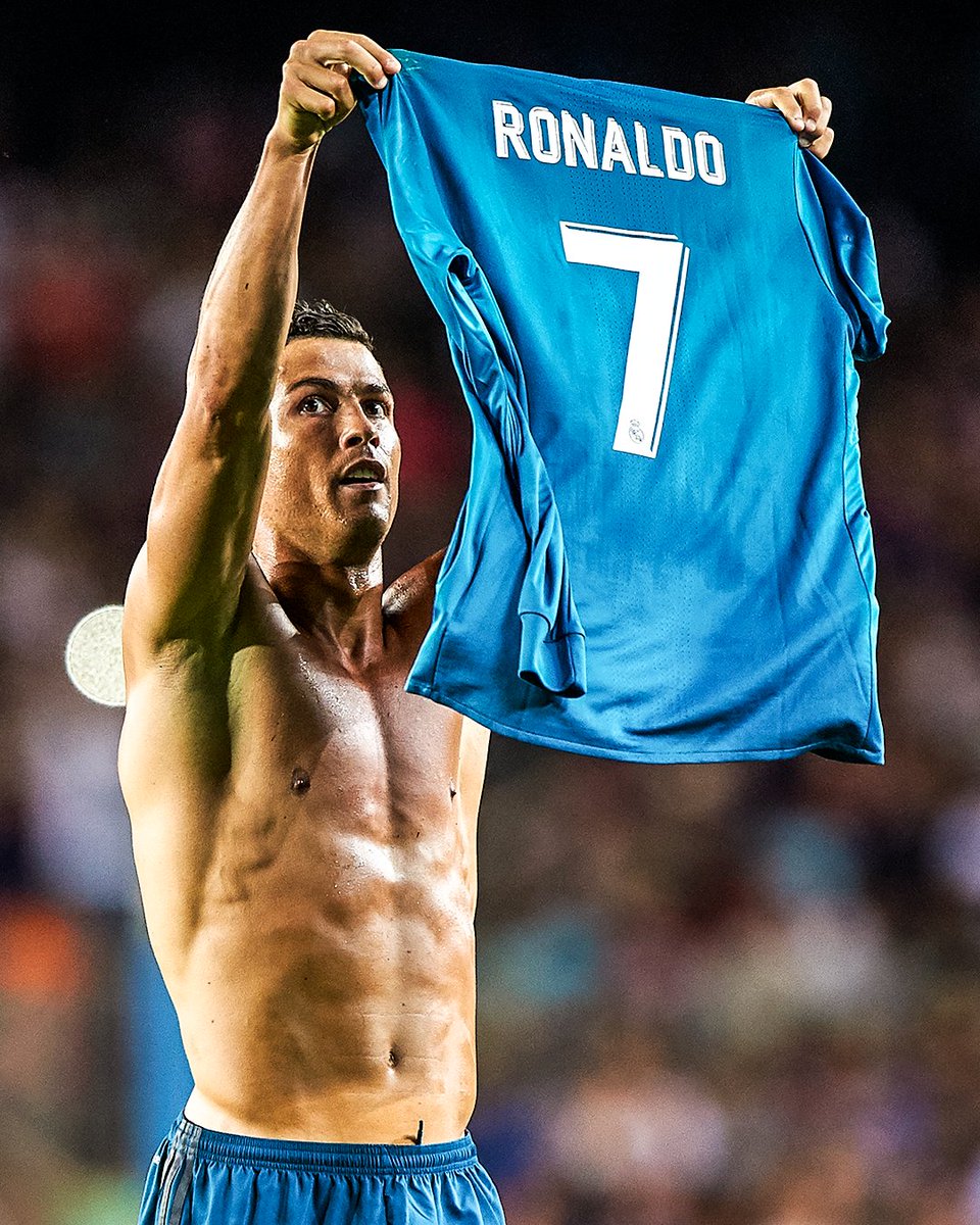 brfootball's tweet photo. It's been five years since Cristiano Ronaldo scored a stunner in the Spanish Super Cup then reminded the Camp Nou his name 😤 https://t.co/K790QgN8fB