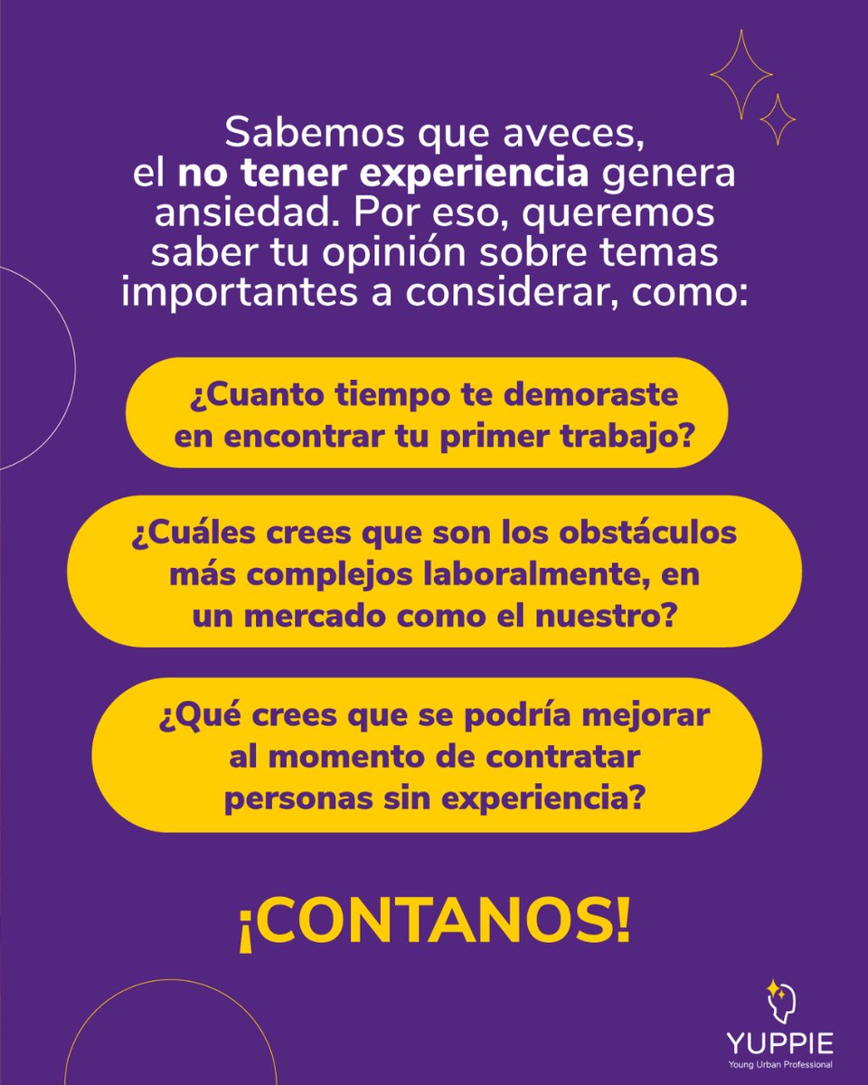 PyYuppie's tweet photo. ¡Contanos tu experiencia con tu primer trabajo!

Y si aún no lograste conseguir uno, queremos saber cuáles son los obstáculos más comunes con los que lidias día a día.

#RecursosHumanos #PrimerTrabajo #Yuppie https://t.co/5HnWUAuMdx
