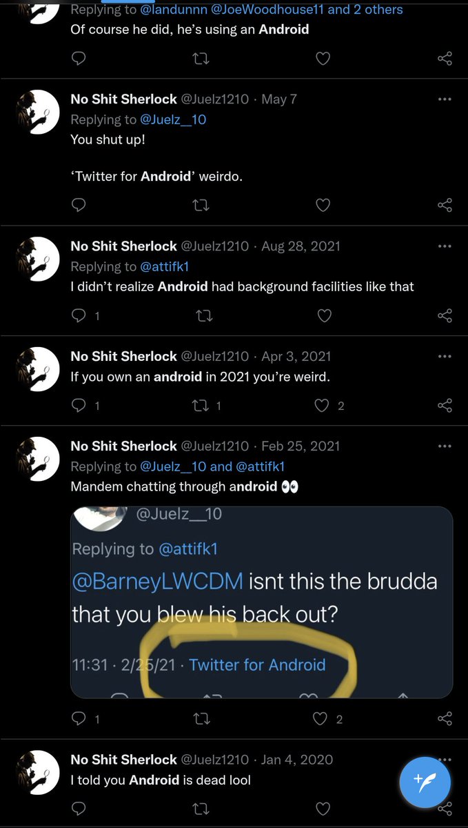 daniel_loge's tweet photo. @Juelz1210 @landunnn @JoeWoodhouse11 @KieLatham @JordanStancill My man is obsessed 💀 probably thinks Android is still the same as it was in 2012, typing from his iPhone 6 with a broken screen https://t.co/o3H28CYe5J