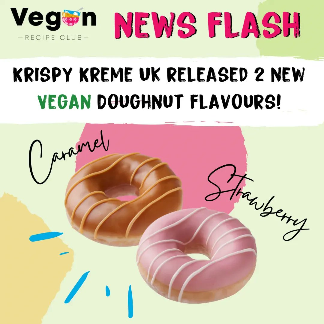 Have you spotted the new vegan <a href="/krispykremeUK/">Krispy Kreme UK</a> Flavours yet? 🍩

You can now enjoy plant-based strawberry iced rings and caramel iced rings in stores across the UK! 💚😋