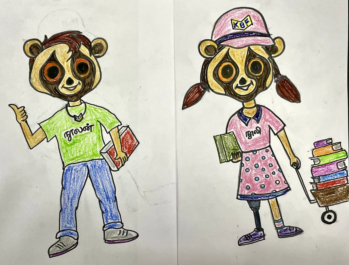 prabhusean7's tweet photo. Today launched d mascot of d upcoming Karur Book Festival - NOOLAN & NOOLI, the book loving Slender Lorises as Kadavur hills of Karur are their largest habitat in South Asia.Nooli is a differently abled girl, symbolising inclusivity & equality. Created by yours truly & my kid. https://t.co/g0cSmopjGj