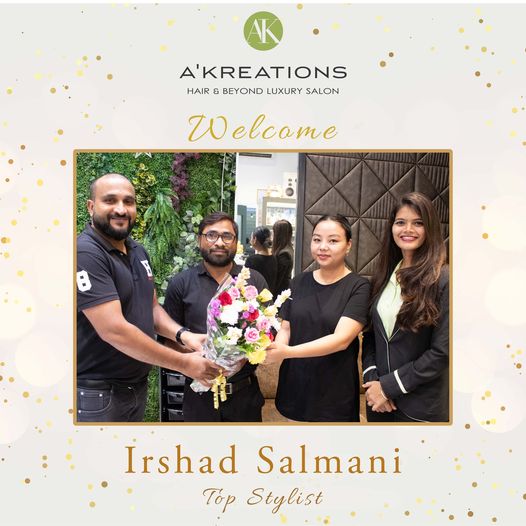 AKreationsIndia's tweet image. We welcome with warm hearts and open arms, our new Top Stylist; Irshad Salamani.

#welcome #newemployee #topstylist #welcometotheteam #akreationsindia #hairstylists #beautysalon #bandradiaries #akreationsalon #akreationsbandra #akreationspowai #akreationssalon #akreations