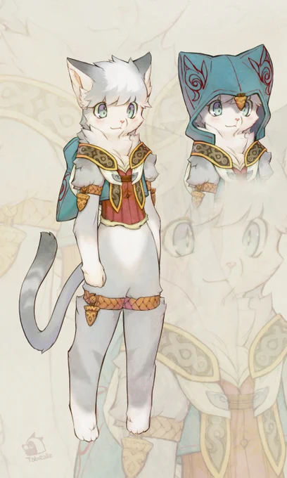 pixivFANBOXに投稿したキャラの立ち姿。シナジの仲間です。 