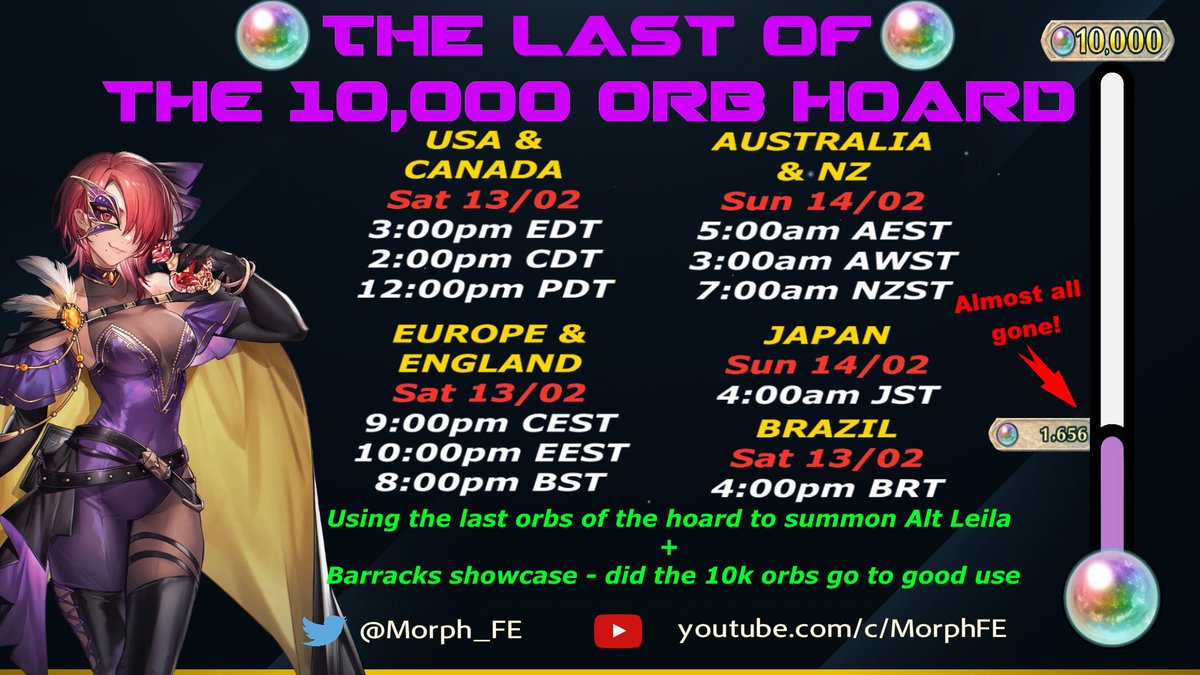 Morph_FE's tweet photo. come watch me blow my last orbs in about 6.5 hours https://t.co/r6Ou0oq4uf

All are welcome, come and judge my use of all those orbs :P https://t.co/f8KZM59pIO