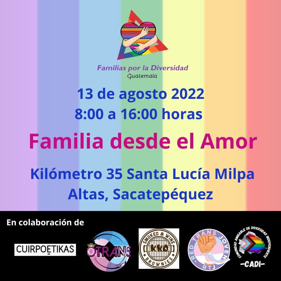 PiaLaPeriodista's tweet photo. 🏳️‍⚧️ Familias por la Diversidad y varias organizaciones #LGBTIQ+ invitan a un día de charlas, asesoría a familias, mercadito, yoga y jornada médica en Santa Lucía Milpas Altas.

Todas, todos y todes son bienvenidos.

Aprovechen. Es un esfuerzo valioso para crear espacios seguros 🫶 https://t.co/hgRKh1ltiD