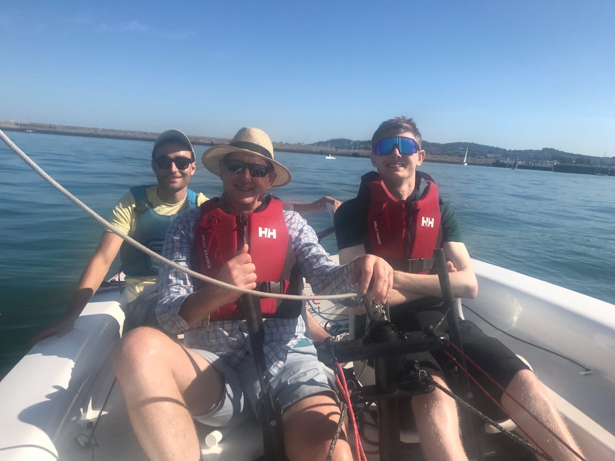 JackKavanaghIRL's tweet photo. Great afternoon with Jack and Johanne from @Irish_Sailing bobbing/sailing in light wind conditions getting comfortable with the adaptive dinghy (RS Venture Connect) in Dun Laoghaire #parasailing #adaptivesailing #adaptivesports #outdoors @CaraCentre_ie https://t.co/K4y1wvvK5Z