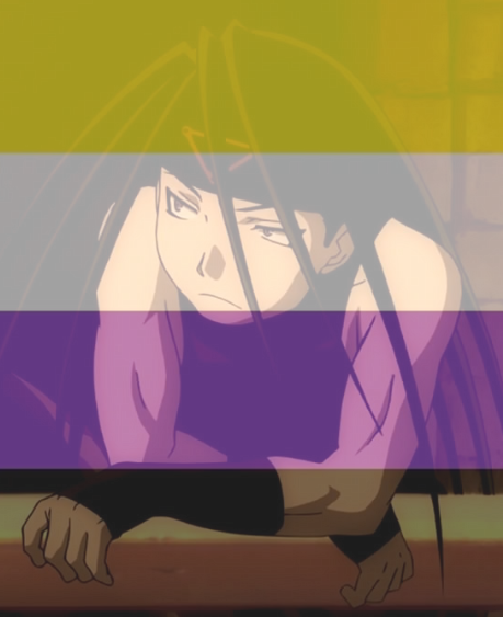 DailyEnvyFMA's tweet photo. Fun Fact #2

Envy, in the original japanese version of the manga, uses exclusively gender neutral pronouns (such as 'kono, envy/i, envy' rather than 'ore' or 'atashi') and they choose to take an androgynous form to present themself in general.

so, in other words: https://t.co/XcmQPBuXuc