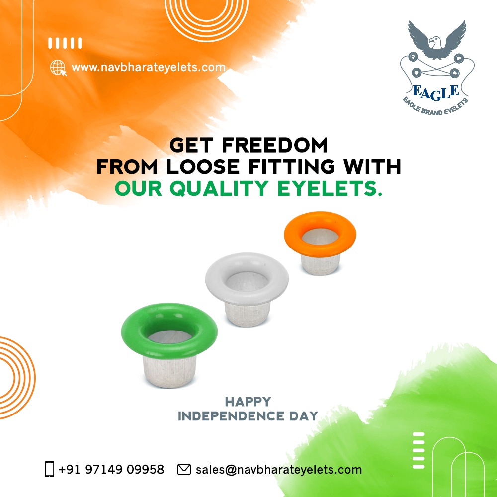 Nav_Eyelets's tweet image. NavBharat Eyelets wishes all a Happy Independence Day!!