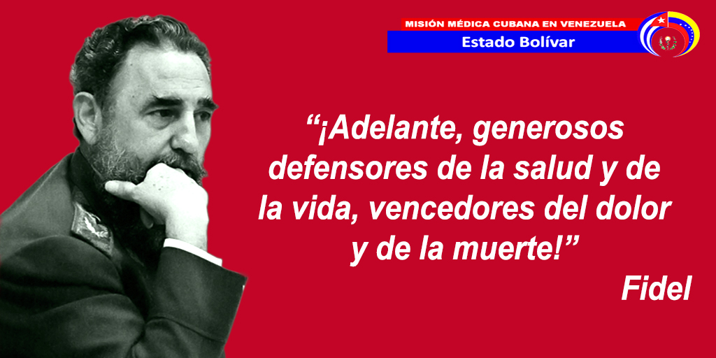 El mejor homenaje al Comandante en jefe Fidel, el diario cumplimiento del deber. #FidelPorSiempre #FidelVive #CubaPorLaPaz #CubaPorLaVida <a href="/cubacooperaven/">Brigada Médica Cubana en Venezuela</a> <a href="/minsapcuba/">Ministerio de Salud Pública de Cuba</a>