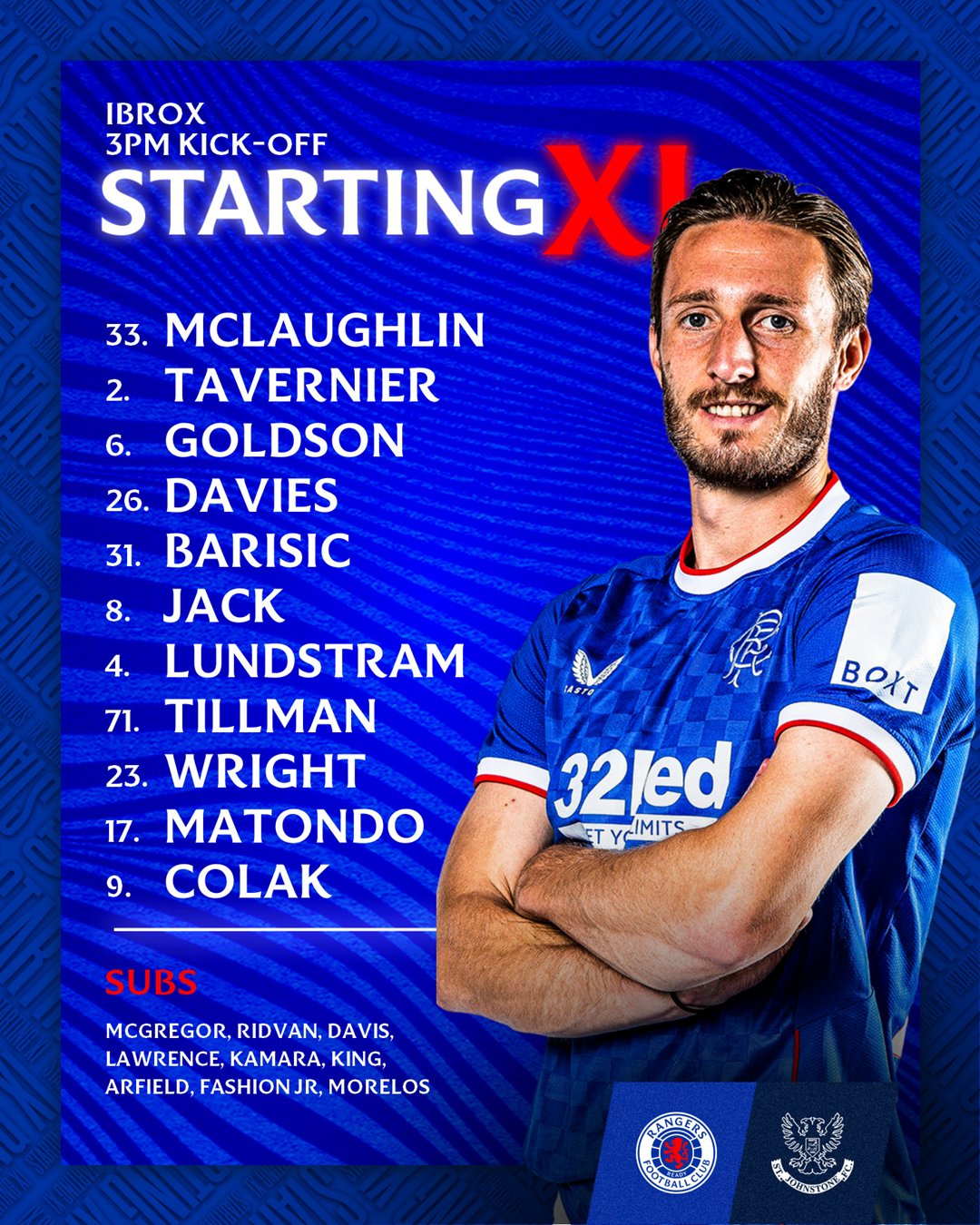 Rangers Football Club on Twitter: "🆕 Today’s #RangersFC team to face