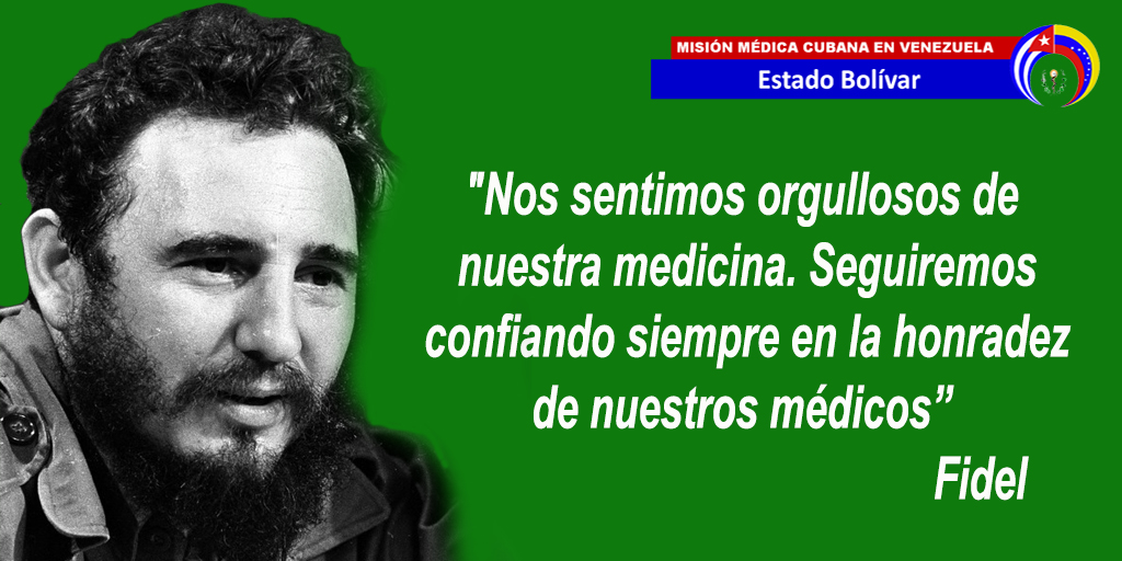 El mejor homenaje al Comandante en jefe Fidel, el diario cumplimiento del deber. #FidelPorSiempre #FidelVive #CubaPorLaPaz #CubaPorLaVida <a href="/cubacooperaven/">Brigada Médica Cubana en Venezuela</a> <a href="/minsapcuba/">Ministerio de Salud Pública de Cuba</a>