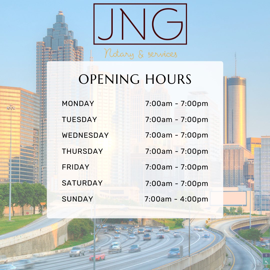 JNGNotary's tweet photo. We are open 7 days a week, your preferred Mobile Notary Company✍����

JNG Notary &amp; Services LLC
(470)594-2336 
Info@jngnotaryservices.com

#atlantanotary #notarypublic #georgianotary #mobilefingerprinting #fingerprintingservices #loansigningagent 🖋📄  #JNGNotaryServices https://t.co/oKzSHofi2m