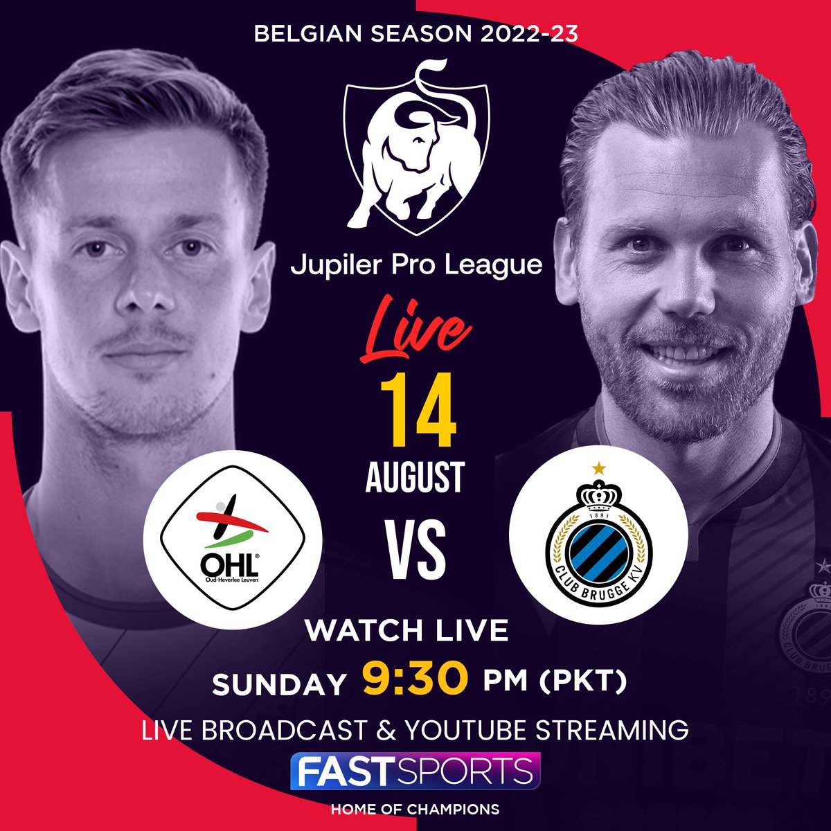 fastsports_PK's tweet photo. OH Leuven welcomes Champions Club Brugge at the King Power at Den Dreef Stadion. Watch the live action on Fast Sports HD and streaming on https://t.co/wMEKdTLFaq.
#FastSportsHD #HomeOfChampions #football #JupilerProLeagueonFastSports #STVVRSCA #jupilerproleague https://t.co/NjfTQY0txW