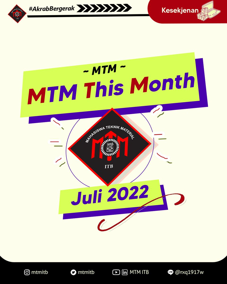 mtmitb's tweet photo. [MTM This Month Juli 2022]

Halo BroSis! Gak kerasa udah bulan Agustus aja. Penasaran kegiatan MTM apa aja di bulan Juli? Yuk simak kegiatan-kegiatan MTM di bulan Juli! (1/2)
#AkrabBergerak
#KesekjenanHero
#HANSIP
#MTMITB https://t.co/3DObPJWCuI