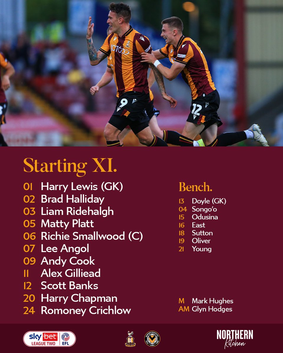 📋 TEAM NEWS | Mark Hughes has named one change to the side that beat Hull City in the Carabao Cup - ahead of this afternoon's visit of <a href="/NewportCounty/">Newport County AFC</a>.

➡️ | Read: bit.ly/BCAFCvNewportT…

#BCAFC | <a href="/NrthrnKitchenBD/">Northern Kitchen</a>