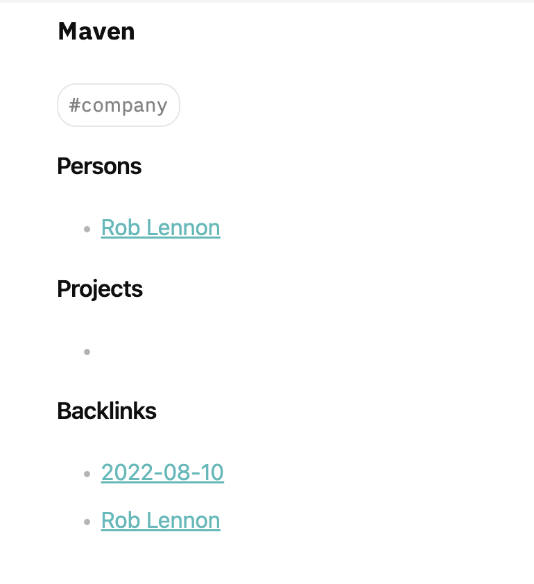 After the meeting, when you review your notes, create a page for all the persons and companies that 