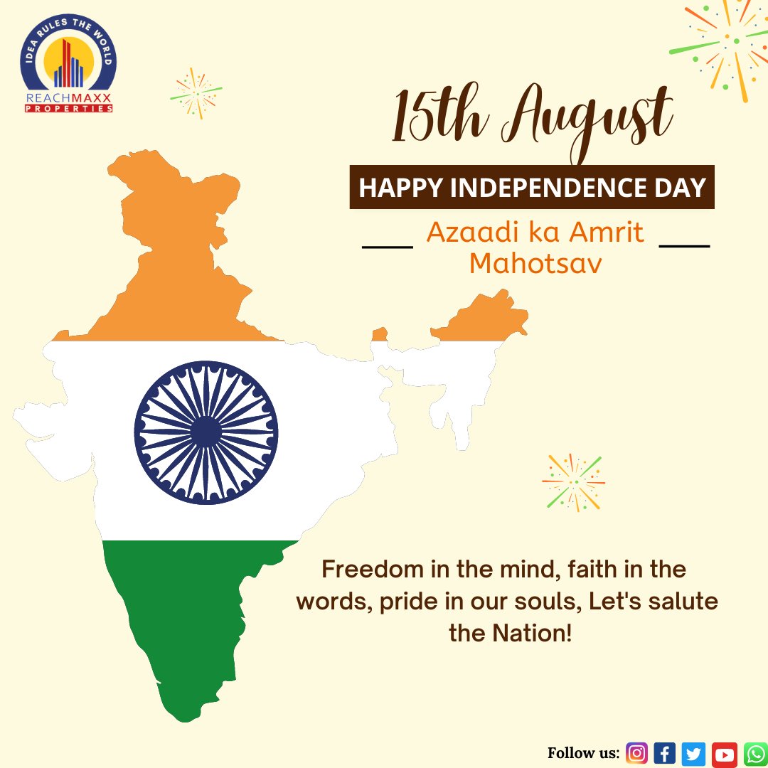 ReachmaxxB's tweet photo. Happy Independence Day
#HarGharTringa #AzaadiKaAmritMahotsav #HappyIndependenceday2022 #IndependenceDay #realestate https://t.co/0dOSTgvCim