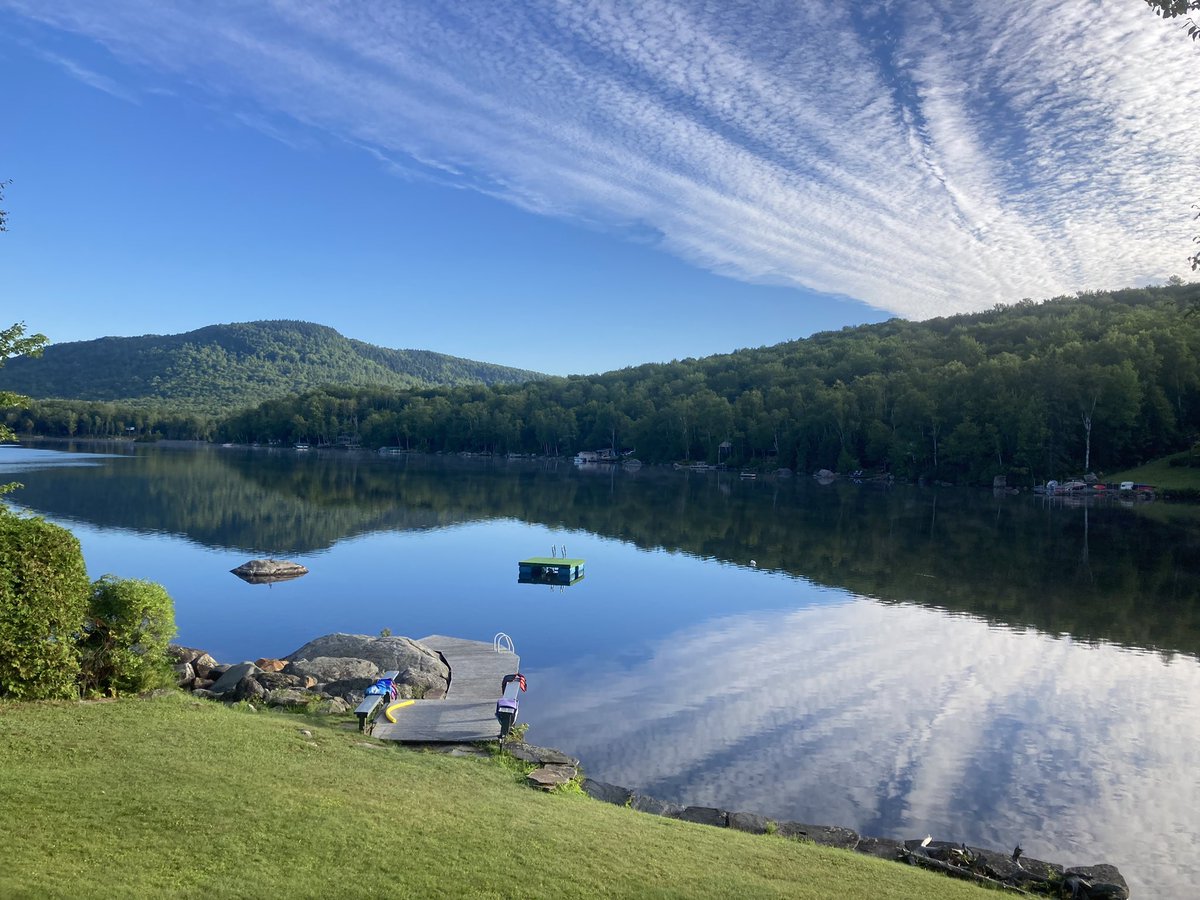 My view for the morning coffee and reading time at Peacham Pond, Vermont.