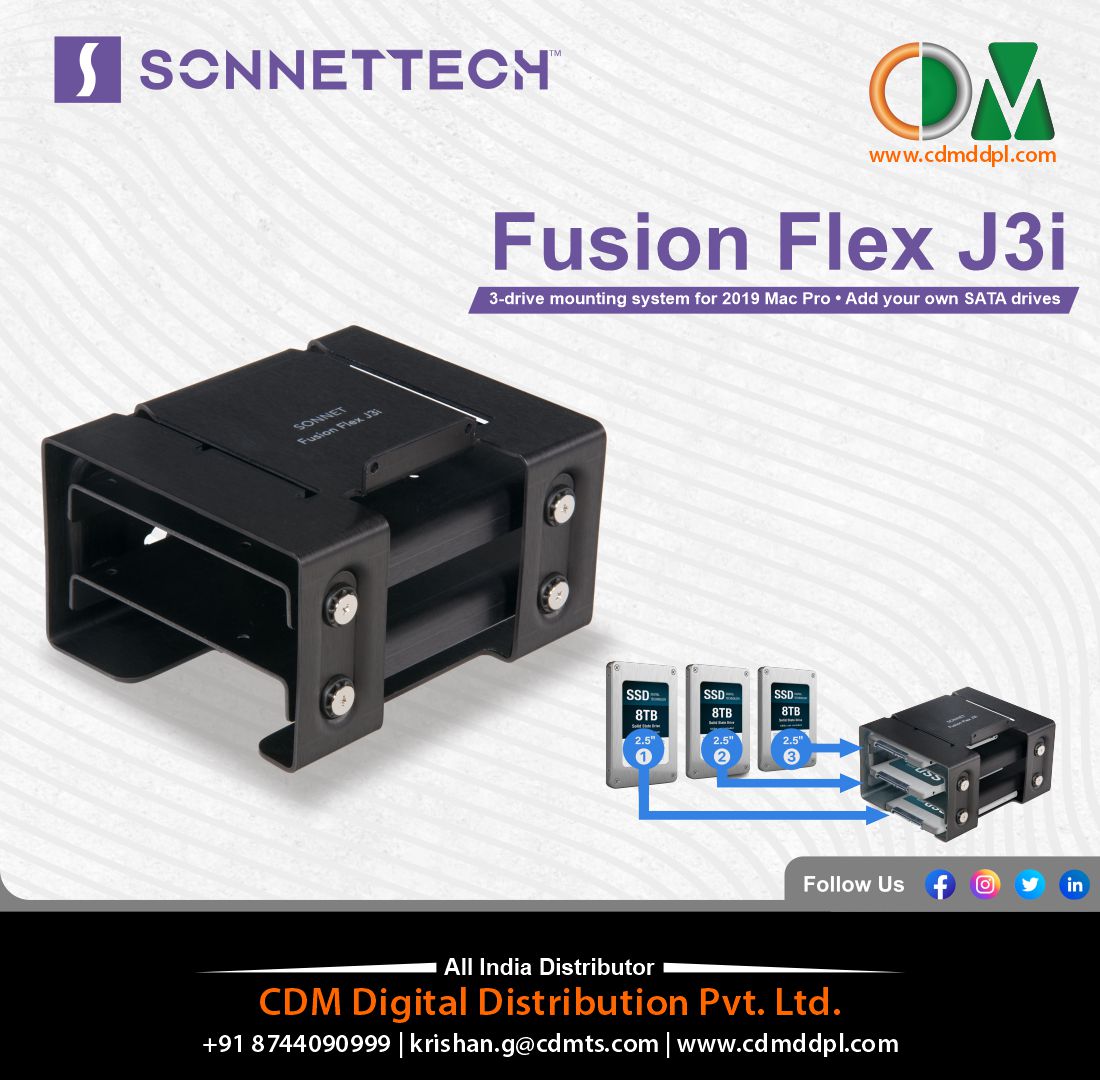 CdmPvt's tweet photo. Fusion Flex J3i
3-drive mounting system for 2019 Mac Pro • Add your own SATA drives
Mount up to Three SATA Drives in Your 2019 Mac Pro
#Sonnet #Sonnettech #fusion #Mac #macpro #SATAdrives #8TB #internaldrive #SSD #soildstatedrive #Fusionflex #internalstorage #PCIe https://t.co/eClIquCuYY