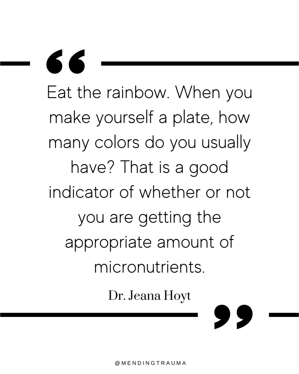 Do you eat the rainbow?! Tell us below how colorful your plate usually is!

Take our free quiz to discover if toxic stress is limiting your life! mendingtrauma.com/quiz