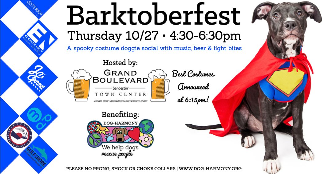 dogharmonyinc's tweet photo. Barktoberfest: Call for Vendors! 🐾 #grandboulevard #sandestin #destin #gulfcoast #doggiesocial #oktoberfest #barktoberfest #nonprofitfundraiser #positivedogtrainer #humaneeducation #humane #fearfree #dogharmony #dogharmonylifestyle - https://t.co/4dsXV6671A https://t.co/N6NcB8nEF9