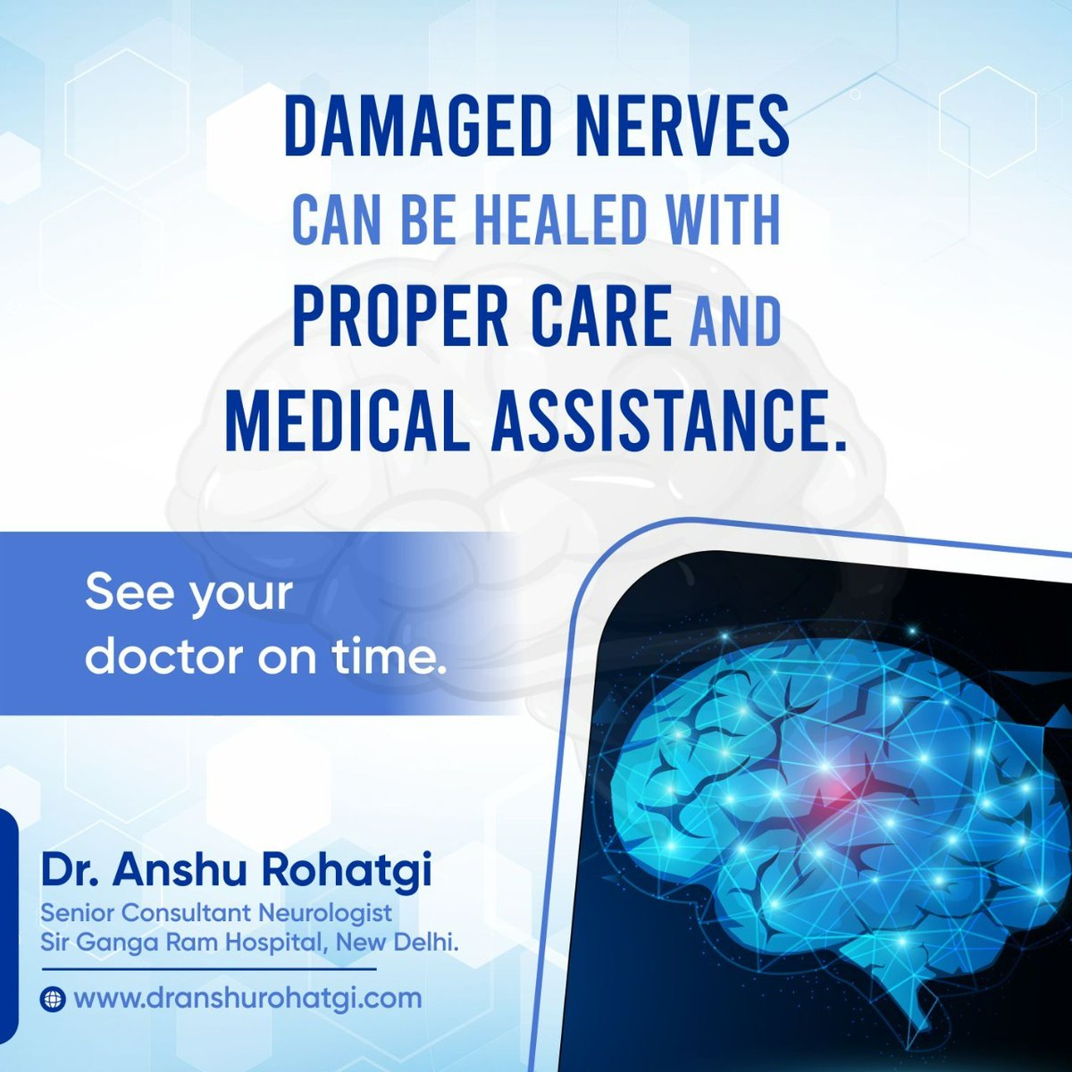 DrAnshuRohatgi's tweet image. DAMAGED NERVES CAN BE HEALED WITH PROPER CARE AND MEDICAL ASSISTANCE.
#neurologicalproblems #nerveproblems #nerveissues #stroke #strokehealth