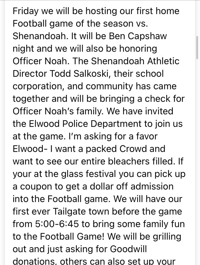 elwoodpanthers1's tweet photo. Appreciate @ShenandoahSport and their Community so much! They are class acts all the way. Come join us for the Elwood vs. Shenandoah Football game on Friday Night! https://t.co/51mlQTDJBq