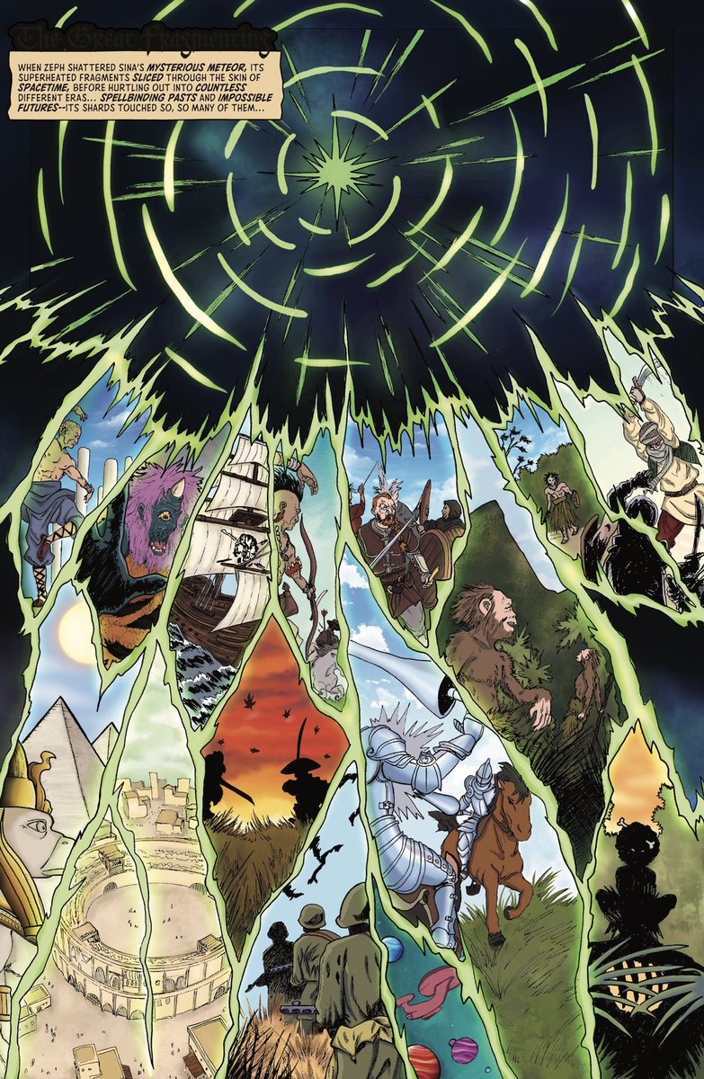 It’s #SmallPressDay ! To join in with the celebrations, here are 4 pages for <a href="/brokenfrontier/">Broken Frontier</a>’s #SPDBFREVIEW from our all-ages adventure comic, SINAVORE, about a modern-day kid who gets stranded in prehistory.

The issue is available on my website: joshuaspiller.gumroad.com/l/aplpwa