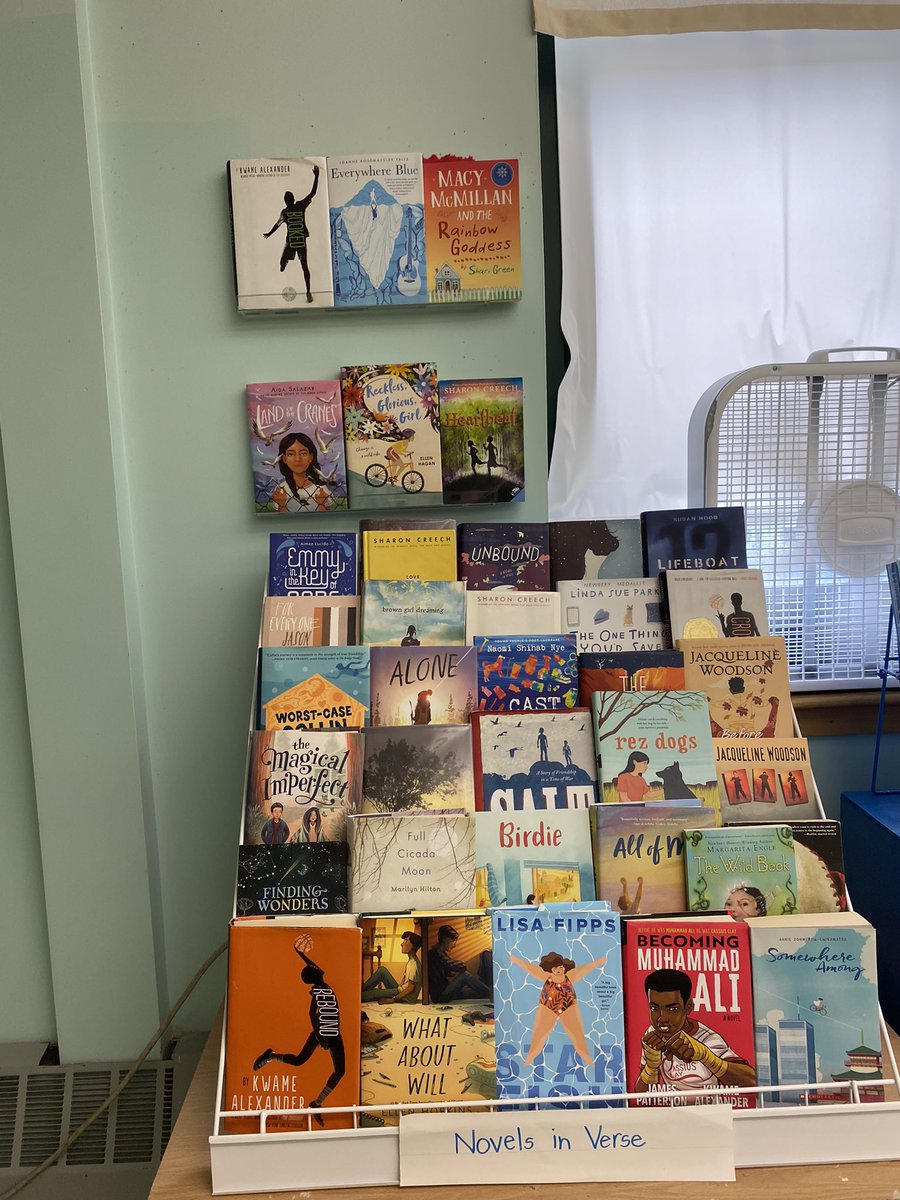 destinylawyer's tweet photo. I got one section set up in my classroom yesterday. What novels in verse do you think my 6th graders would like me to add? https://t.co/DpqnRPRWu1