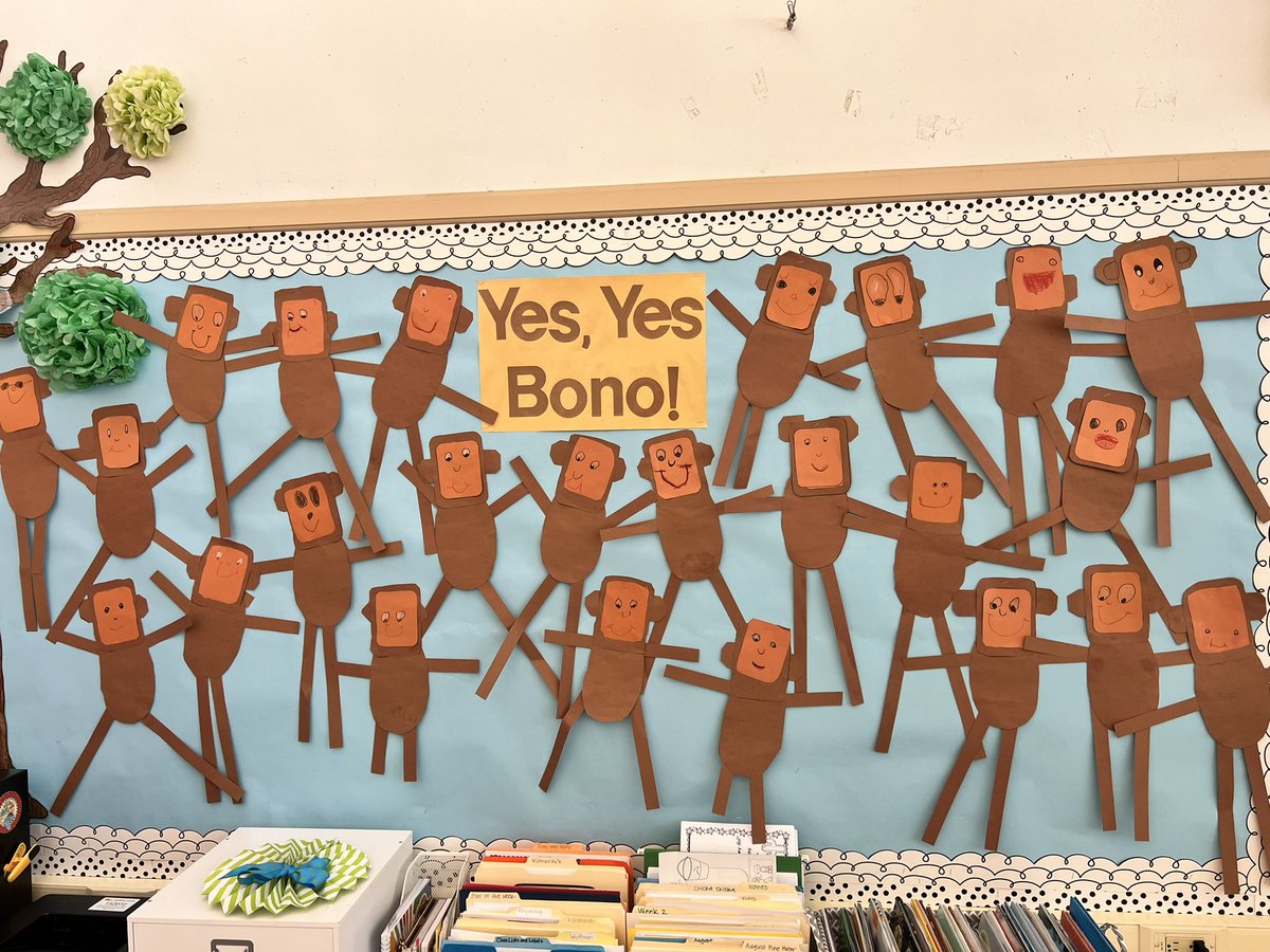 Wolfman1st's tweet photo. Learning how to follow the rules with Bono the Monkey. Yes, yes Bono! We are kind, fair, and safe in kindergarten! ⭐️🐵⭐️ https://t.co/AokoMhObDF