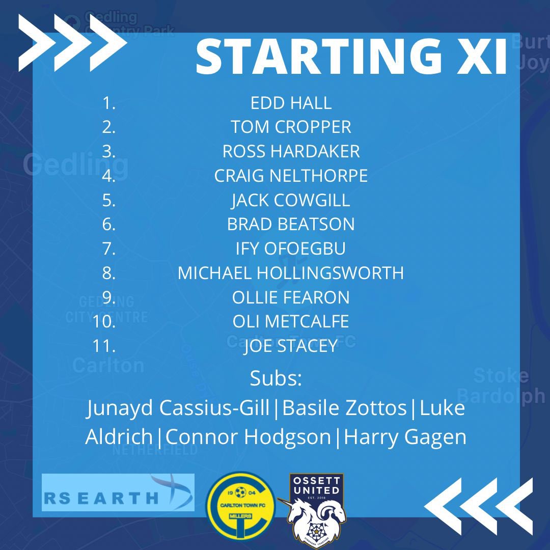 Here’s your Ossett United team for our <a href="/PitchingIn_/">Pitching In</a> <a href="/NorthernPremLge/">The Pitching In Northern Premier League</a> opener v <a href="/CTFC1904/">Carlton Town FC</a>