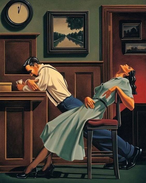 fraveris's tweet image. There should be more sincerity and heart in human relations, more silence and simplicity in our interactions. Be rude when you’re angry, laugh when something is funny, and answer when you’re asked. 

~Anton Chekhov

(Art: Painting by Kenton Nelson)