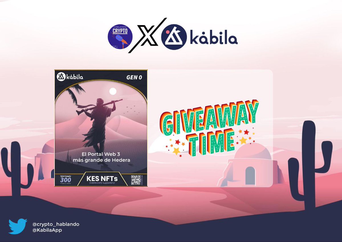 crypto_hablando's tweet photo. ⚡️Giveaway⚡️con @KabilaApp 

Floor Price actual: 🔥13,500 HBAR 🔥 (1100 USD🤑 )

Tenemos 2x WL Spots🤯 24hrs para entrar

Condiciones: 
🐣Sigue a: @KabilaApp @crypto_hablando
⚡️Entra al Discord: https://t.co/CWcmQXMjtr
🗣️Nombra a 2 amigos
🔥Retweet &amp; Like https://t.co/T1S06wsNEe