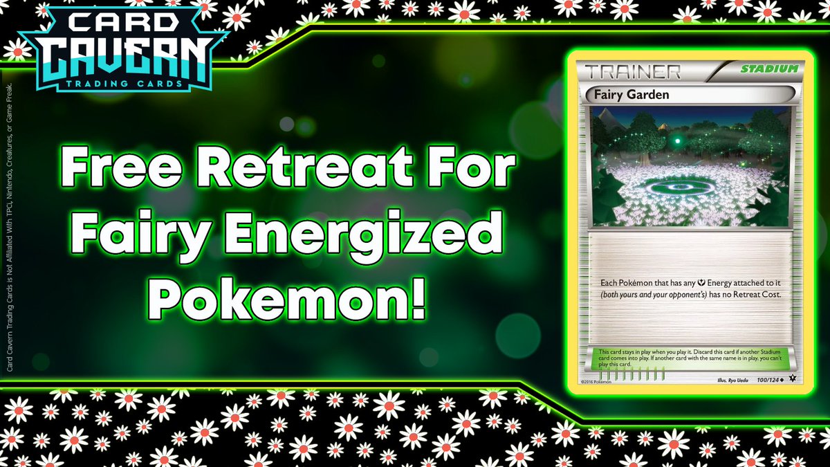 Card_Cavern's tweet photo. Float out of the Active with ease when you have a Fairy energy attached! 🌼🏟️
Find Fairy Garden In Fates Collide Here ▶️ https://t.co/8AtLX9BHju
#Pokemon #PTCGO #PTCGL #PTCGOCodes #PTCGLCodes #PokemonTCG #PokemonTCGO #PokemonCodes #PokemonTCGLive #FatesCollide https://t.co/flPYIwH6Qw