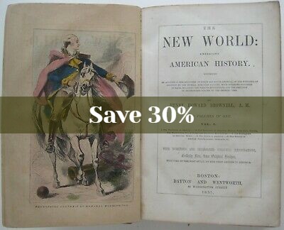 NewWorldMaps's tweet image. SAVE 30% with our 30th Anniversary SALE!

Original 1855 first edition of Henry Herbert Brownell's "The New World: Embracing American History," published by Dayton and Wentworth, 86 Washington Street, Boston.

Now $104.99
ebay.com/itm/1855-Book-… 

#MapBook #AntiqueBook #maps