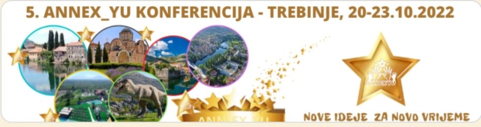 PRIJAVA ZA  5. ANN_EX_YU KONFERENCIJU

„SVIJET OBRAZOVANJA BRIŠE GRANICE 5“ - ANN_EX_YU КОNFERENCIJA", 

TREBINJE, 20 - 23. oktobra, 2022.godine.
Link za prijavu :

docs.google.com/forms/d/e/1FAI…

#balkanskanastavnickamreza  #svetobrazovanjabrisegranice <a href="/zeljazelja/">Happy Learning Methodology💚❤️💛🩵</a> <a href="/euterpa/">Triolica</a> <a href="/SandraGGP/">S. Sandrina 👉#T4Conf</a>